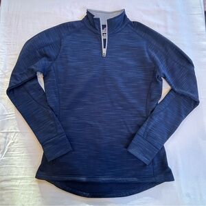 Majestic Fan Fashion Women's Quarter-Zip Pullover - Navy Blue Space Dye - Size M